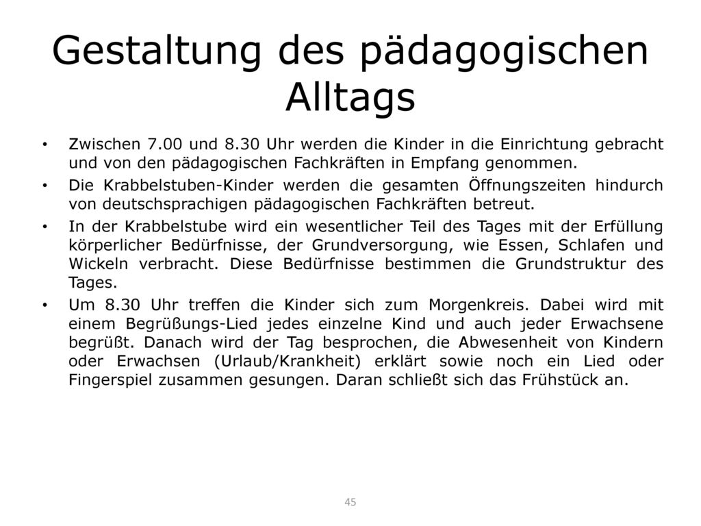 Gestaltung des pädagogischen Alltags