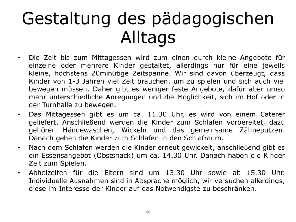 Gestaltung des pädagogischen Alltags