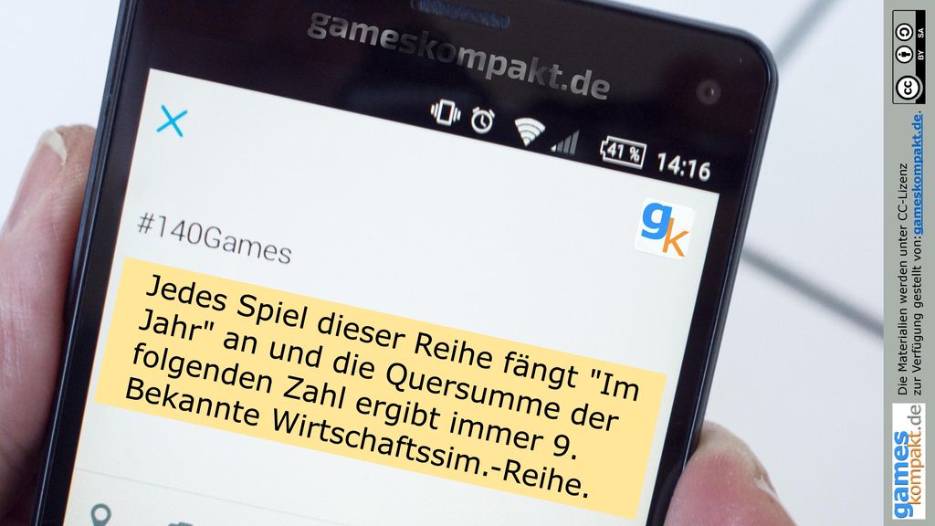 Jedes Spiel dieser Reihe fängt Im Jahr an und die Quersumme der folgenden Zahl ergibt immer 9.