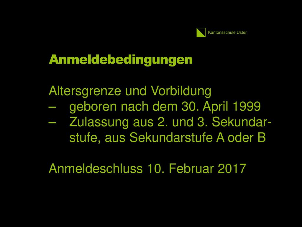 Altersgrenze und Vorbildung geboren nach dem 30. April 1999