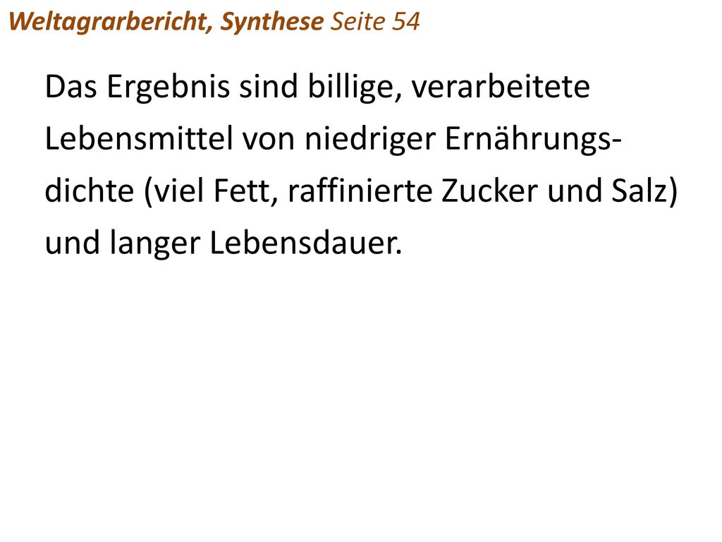 Weltagrarbericht, Synthese Seite 54