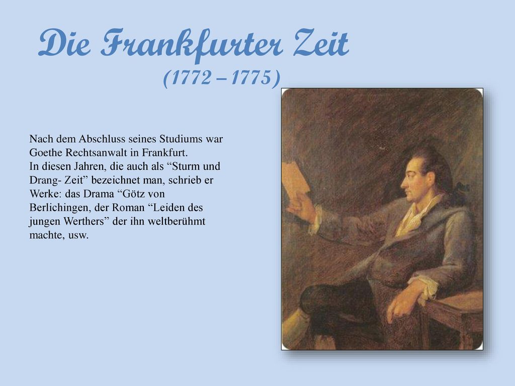 Die Frankfurter Zeit (1772 – 1775)