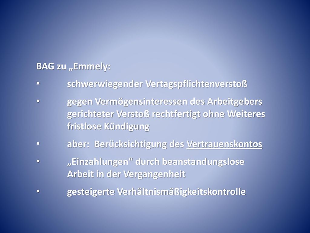 BAG zu „Emmely: schwerwiegender Vertagspflichtenverstoß.