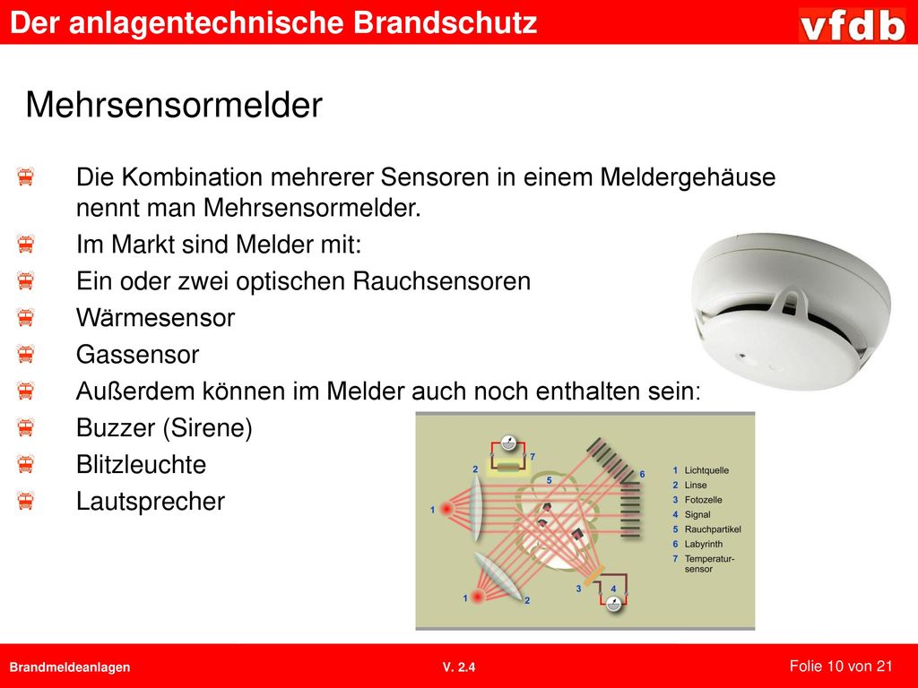 Mehrsensormelder Die Kombination mehrerer Sensoren in einem Meldergehäuse nennt man Mehrsensormelder.