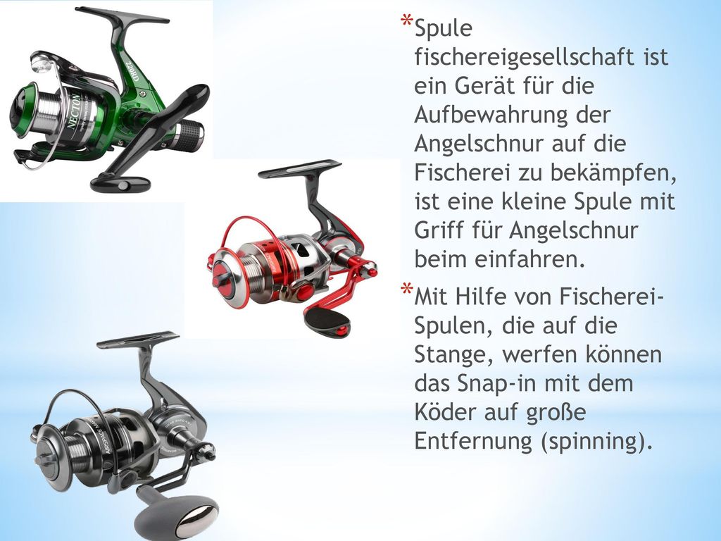 Spule fischereigesellschaft ist ein Gerät für die Aufbewahrung der Angelschnur auf die Fischerei zu bekämpfen, ist eine kleine Spule mit Griff für Angelschnur beim einfahren.