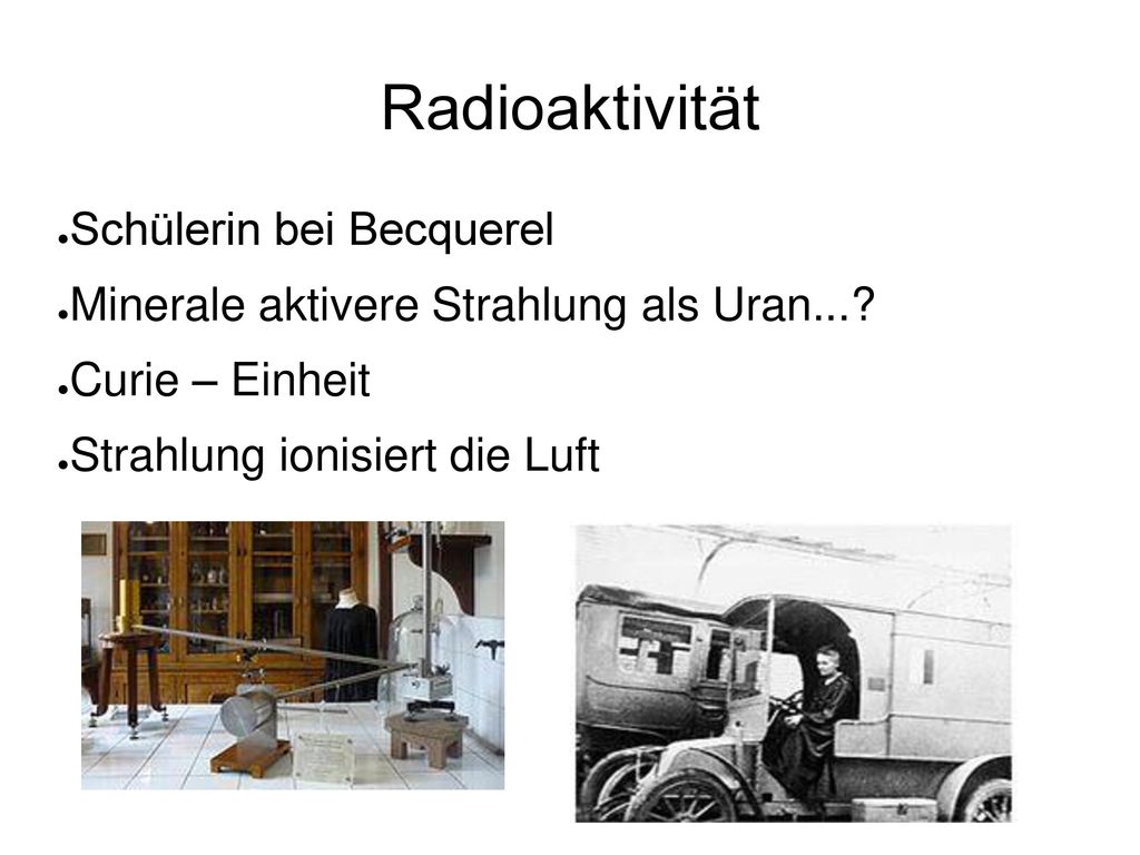 Radioaktivität Schülerin bei Becquerel