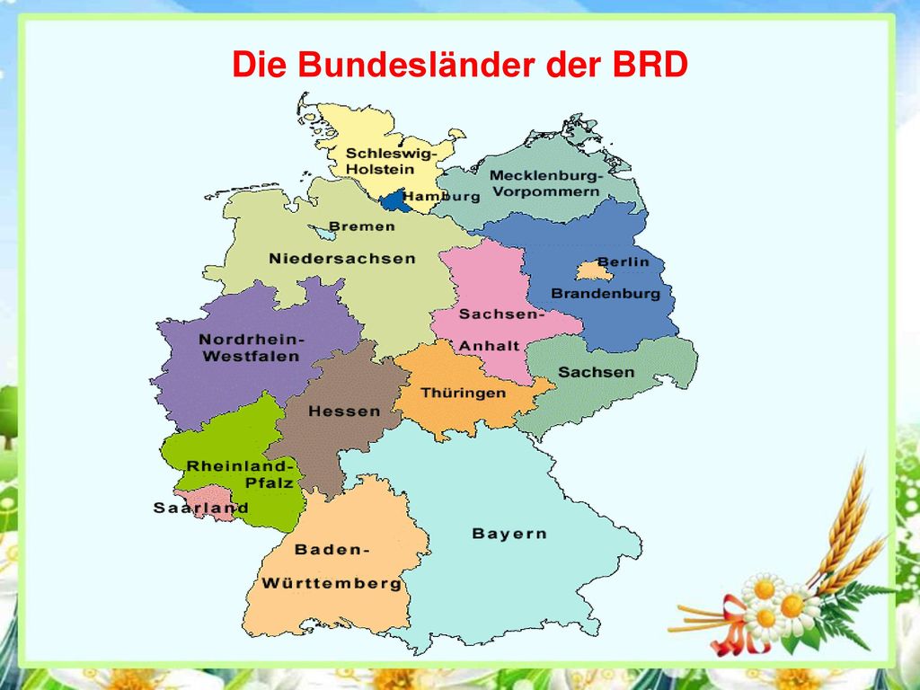 Die Bundesländer der BRD.