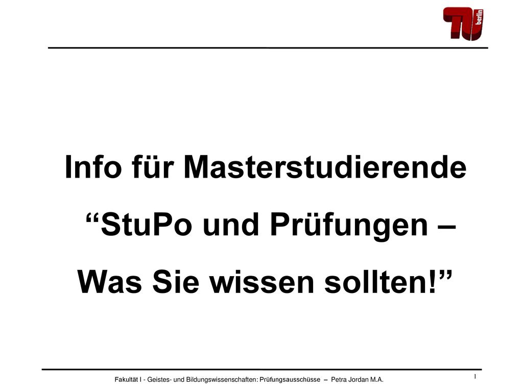 Info für Masterstudierende StuPo und Prüfungen – Was Sie wissen sollten!