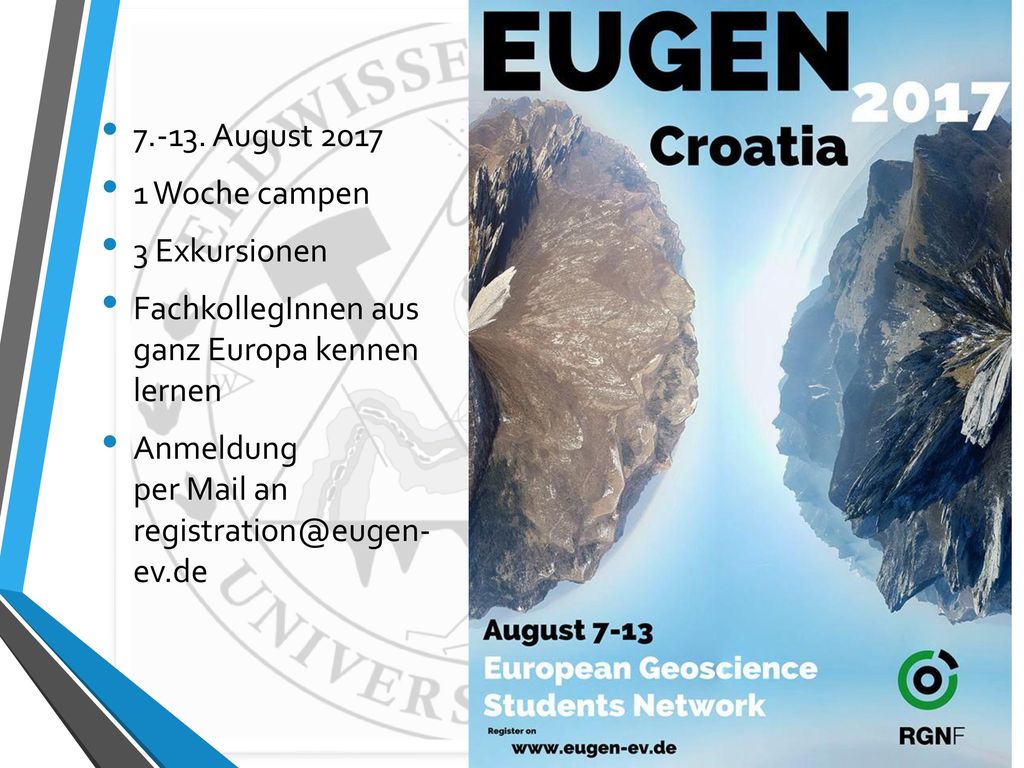 August Woche campen. 3 Exkursionen. FachkollegInnen aus ganz Europa kennen lernen.