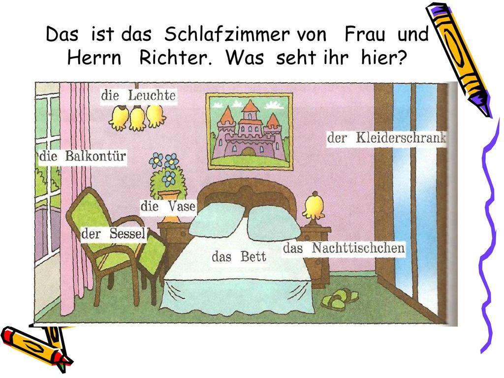 Wo ist sie. Комнаты на немецком языке. Моя комната на немецком языке. Описание комнаты на немецком. Описание комнаты по немецки.