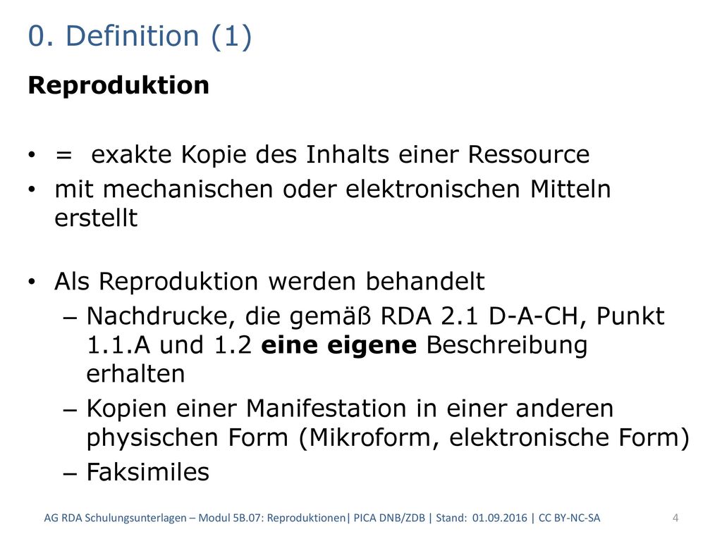0. Definition (1) Reproduktion