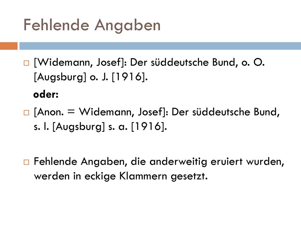 Fehlende Angaben [Widemann, Josef]: Der süddeutsche Bund, o. O. [Augsburg] o. J. [1916]. oder: