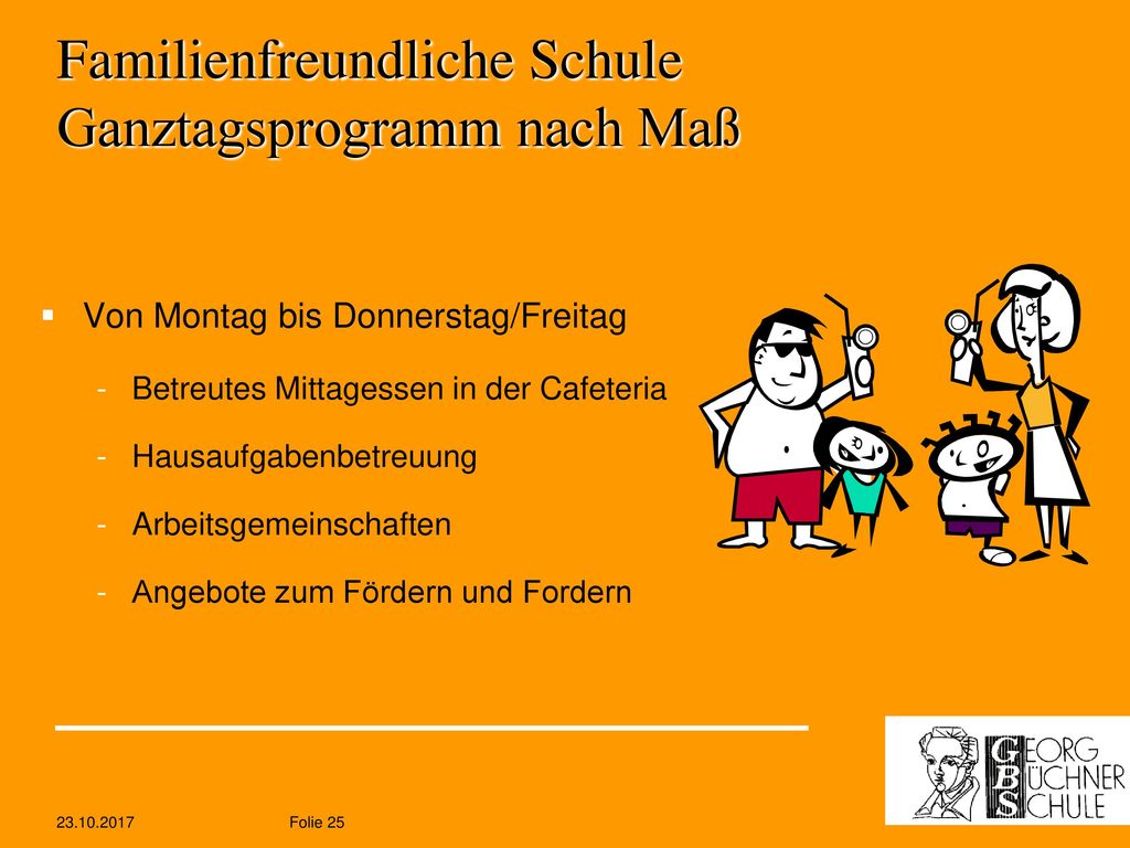 Familienfreundliche Schule Ganztagsprogramm nach Maß