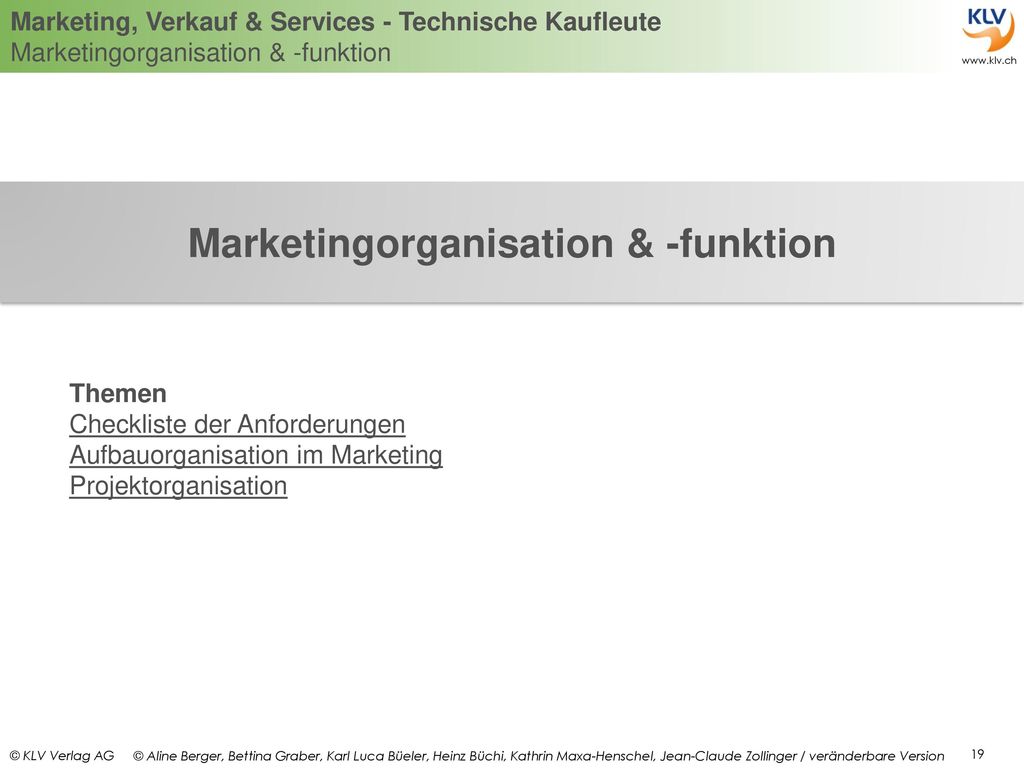 Marketingorganisation & -funktion