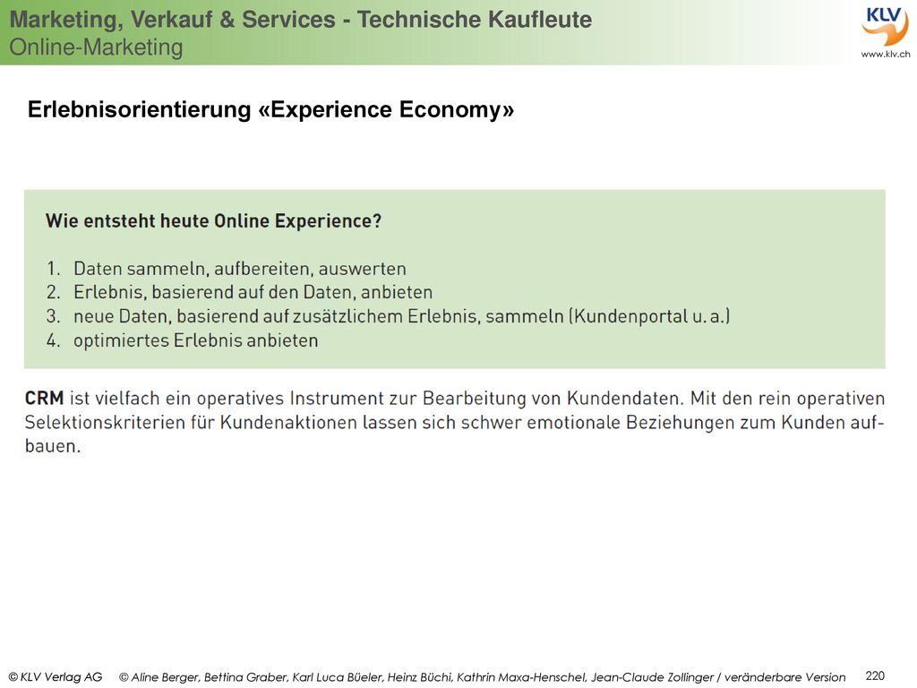 Erlebnisorientierung «Experience Economy»