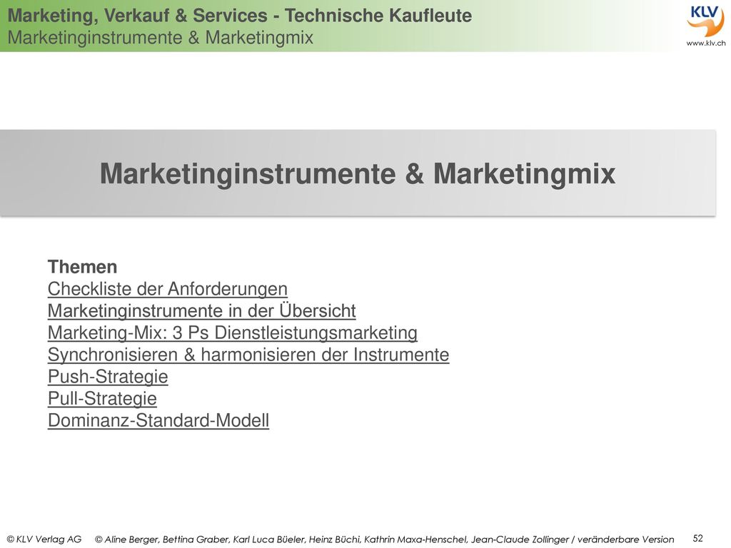 Marketinginstrumente & Marketingmix