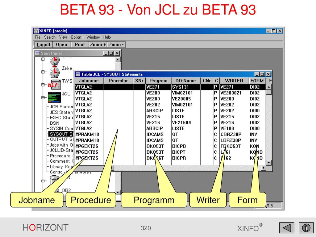 BETA 93 - Von JCL zu BETA 93 Jobname Procedure Programm Writer Form