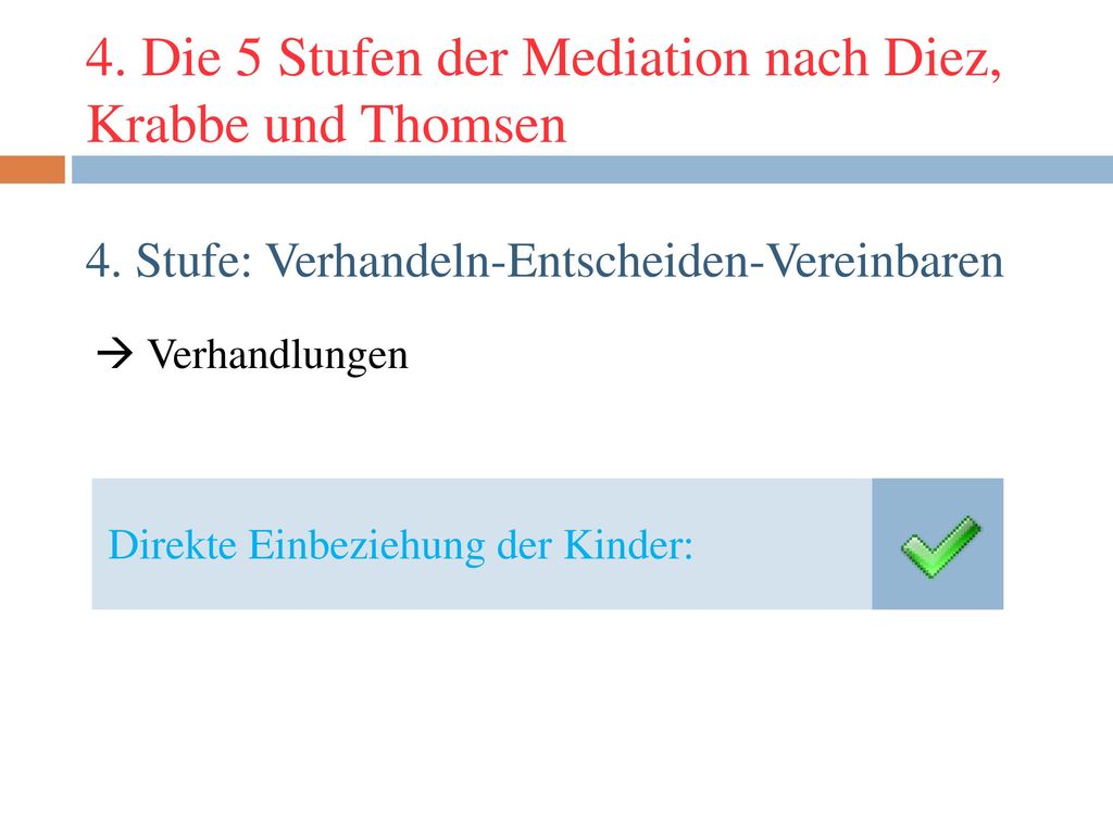 4. Die 5 Stufen der Mediation nach Diez, Krabbe und Thomsen