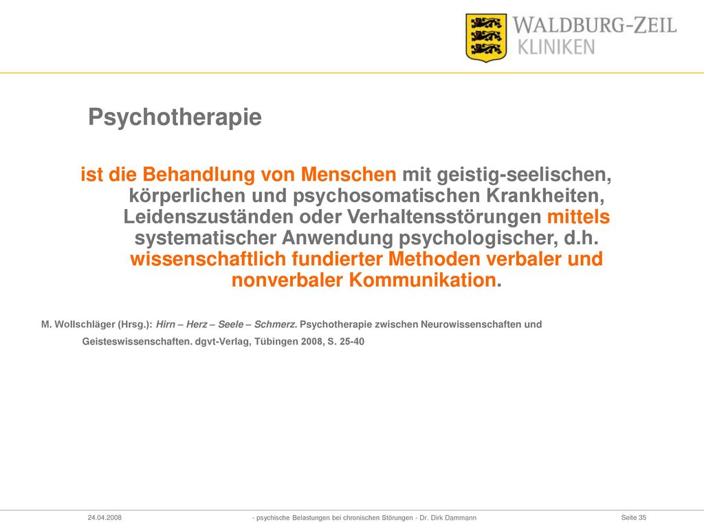 - psychische Belastungen bei chronischen Störungen - Dr. Dirk Dammann