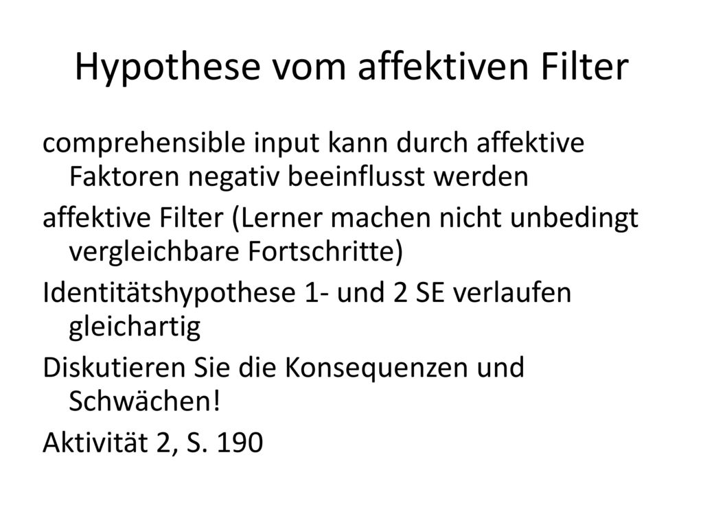 Hypothese vom affektiven Filter