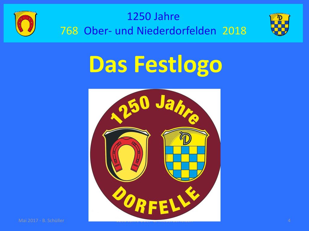 Das Festlogo 1250 Jahre 768 Ober- und Niederdorfelden 2018