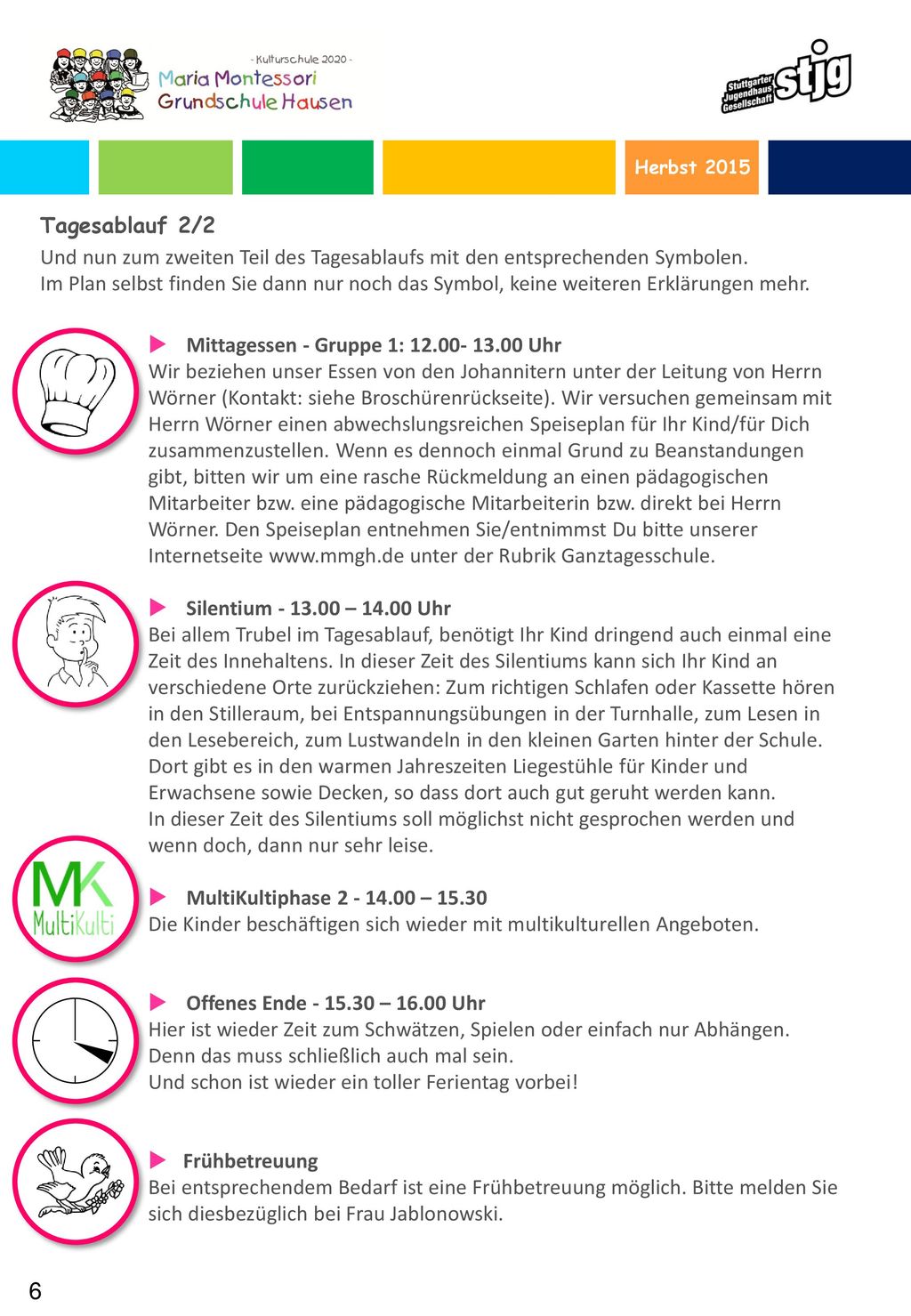 Herbst 2015 Tagesablauf 2/2.