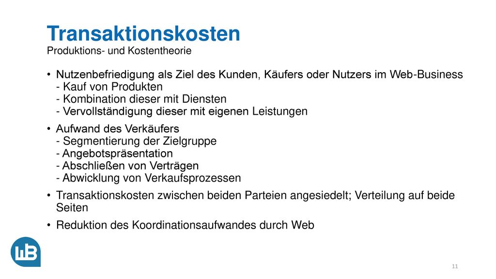 Kostenminimierung im Web-Business Produktions- und Kostentheorie