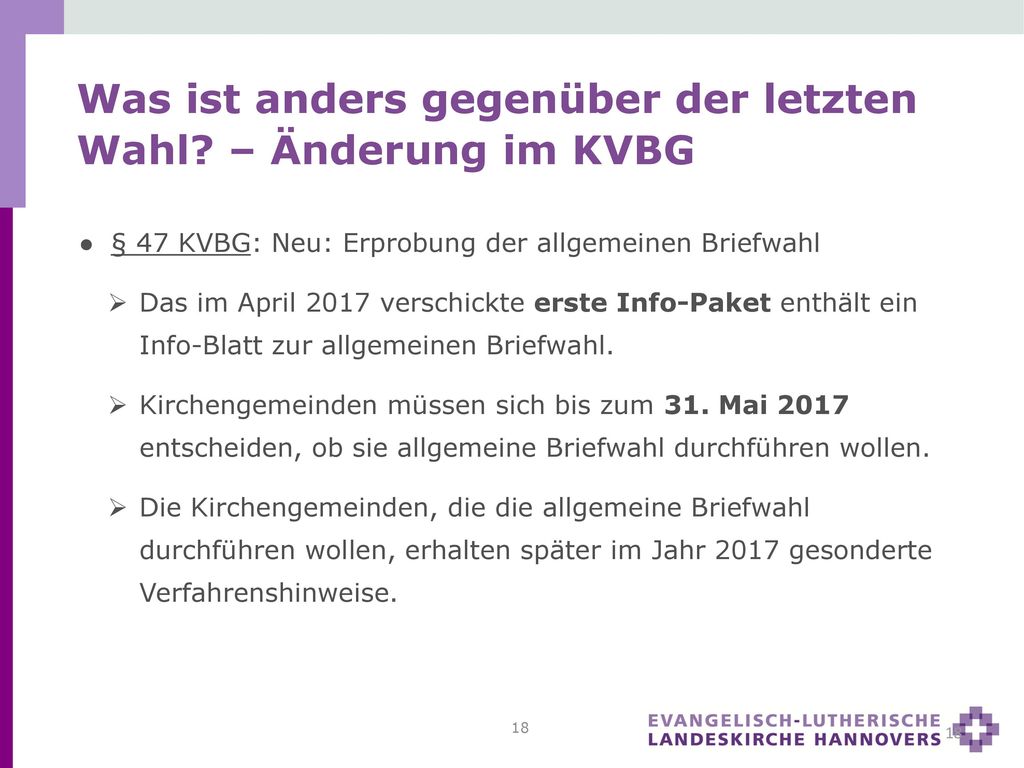 Was ist anders gegenüber der letzten Wahl – Änderung im KVBG