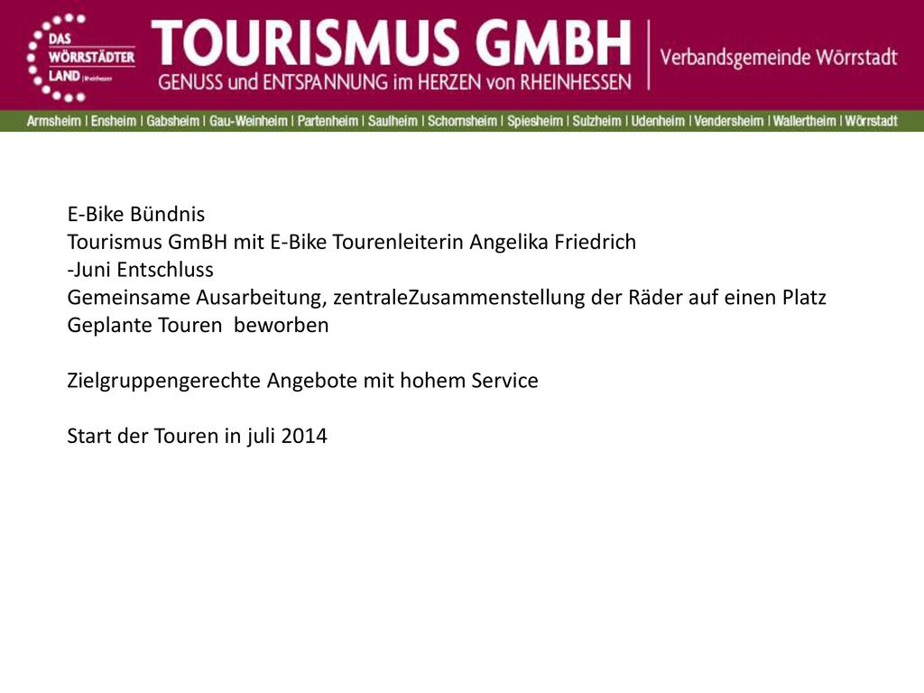 E-Bike Bündnis Tourismus GmBH mit E-Bike Tourenleiterin Angelika Friedrich. -Juni Entschluss.