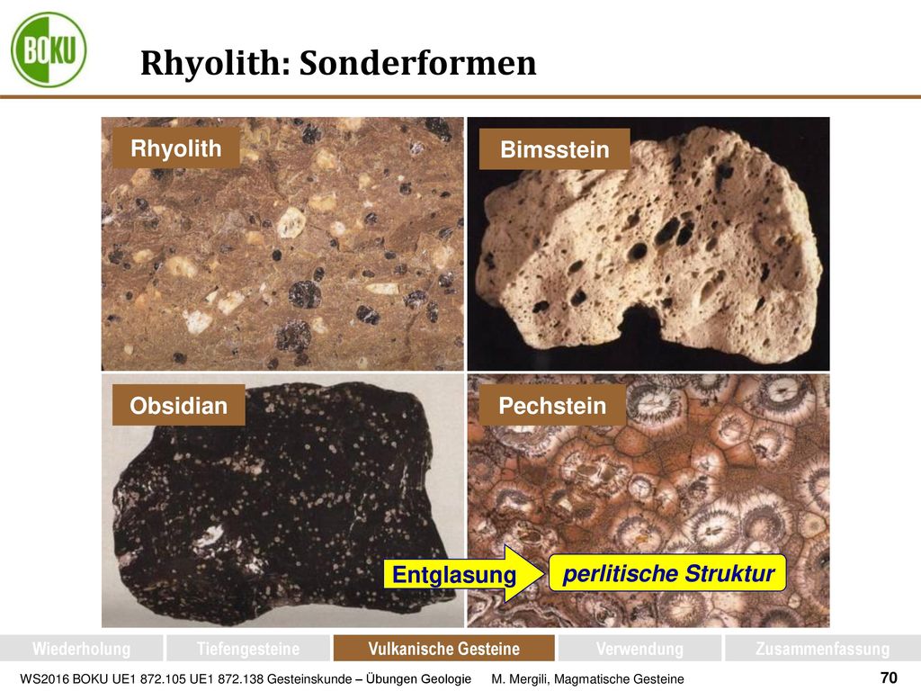 Rhyolith: Sonderformen