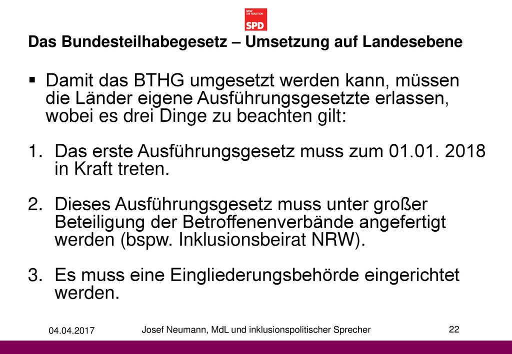 Das Bundesteilhabegesetz! ppt herunterladen