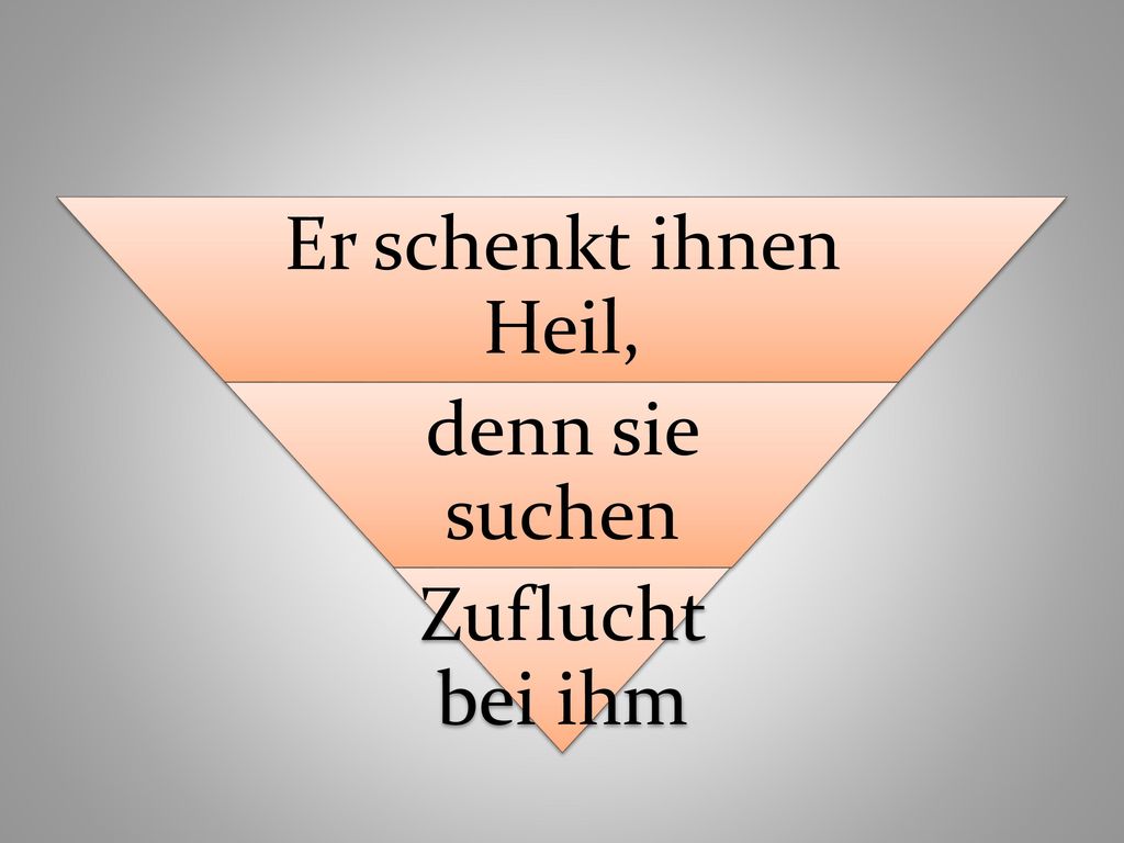 Er schenkt ihnen Heil, denn sie suchen Zuflucht bei ihm