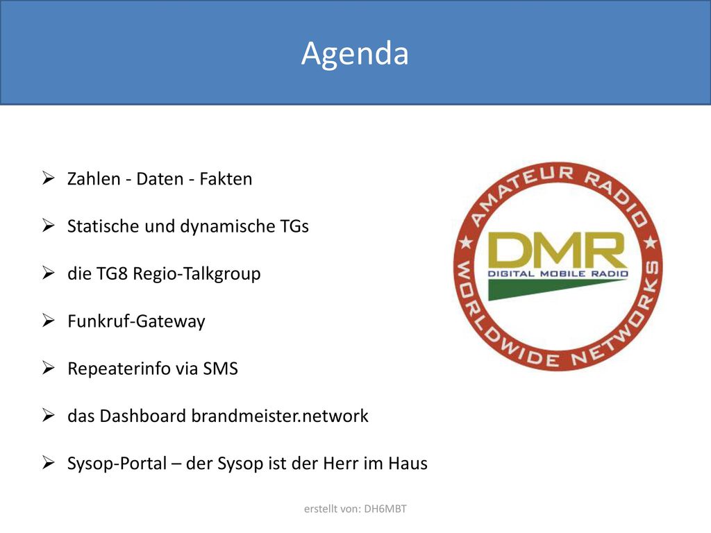 Agenda Zahlen - Daten - Fakten Statische und dynamische TGs