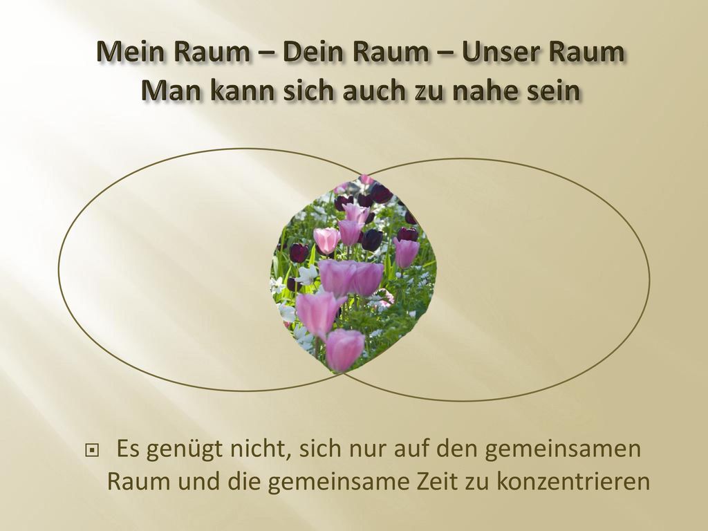 Mein Raum – Dein Raum – Unser Raum Man kann sich auch zu nahe sein