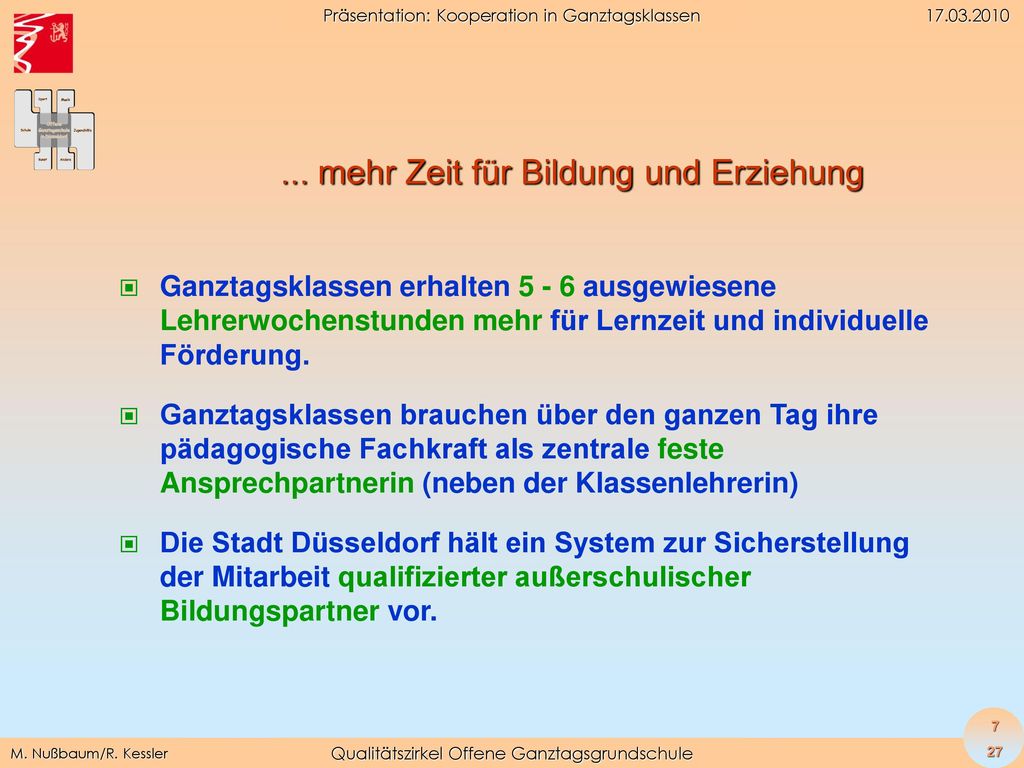 Präsentation: Kooperation in Ganztagsklassen