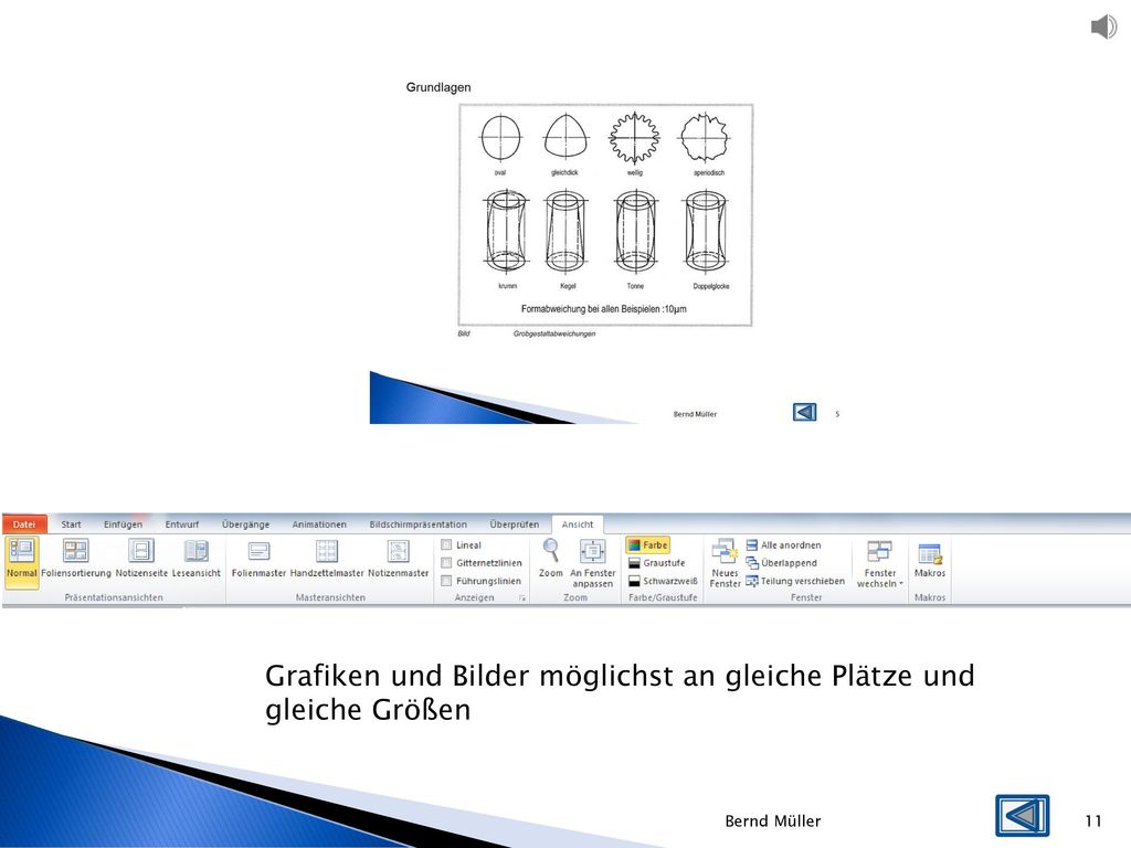 Grafiken und Bilder möglichst an gleiche Plätze und gleiche Größen