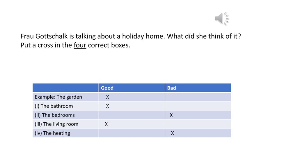 Put a cross in the four correct boxes.