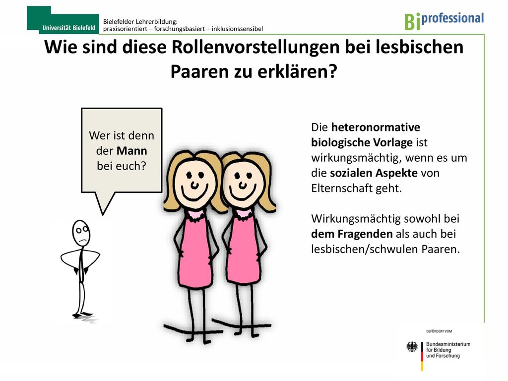Wie sind diese Rollenvorstellungen bei lesbischen Paaren zu erklären