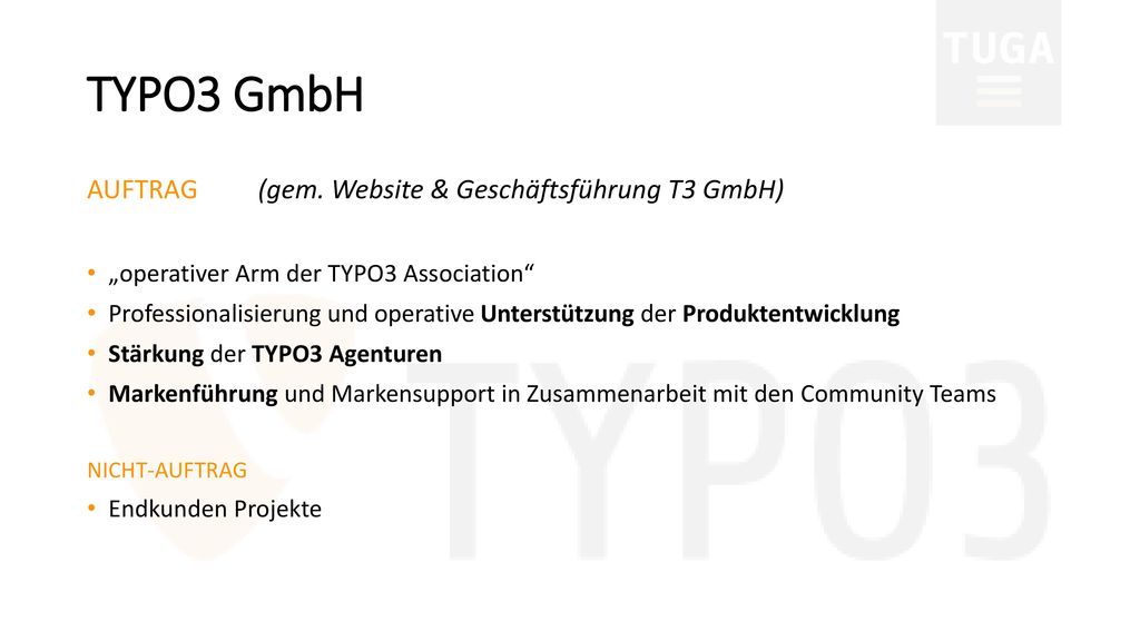 TYPO3 GmbH AUFTRAG (gem. Website & Geschäftsführung T3 GmbH)
