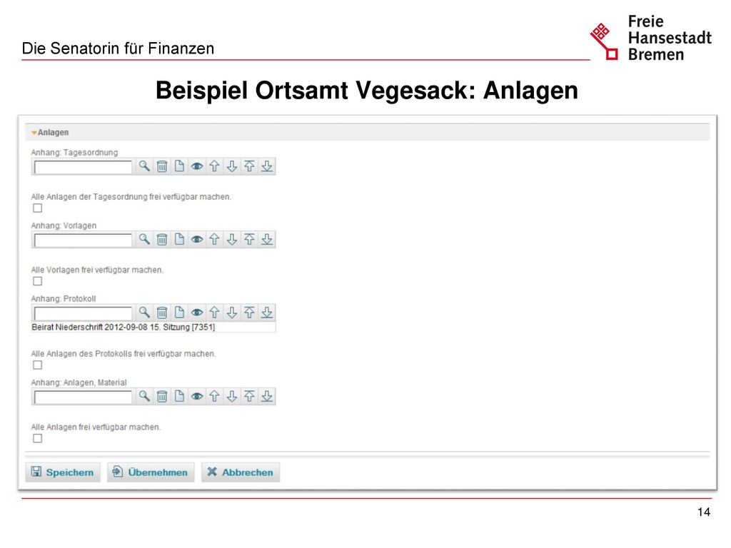 Vorgaben Verwendung einer vorgegebenen Kategorie, diese ist bereits im System hinterlegt.