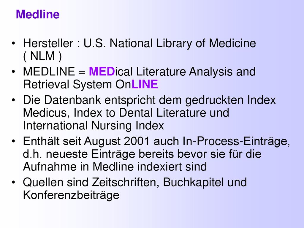 Hersteller : U.S. National Library of Medicine ( NLM )