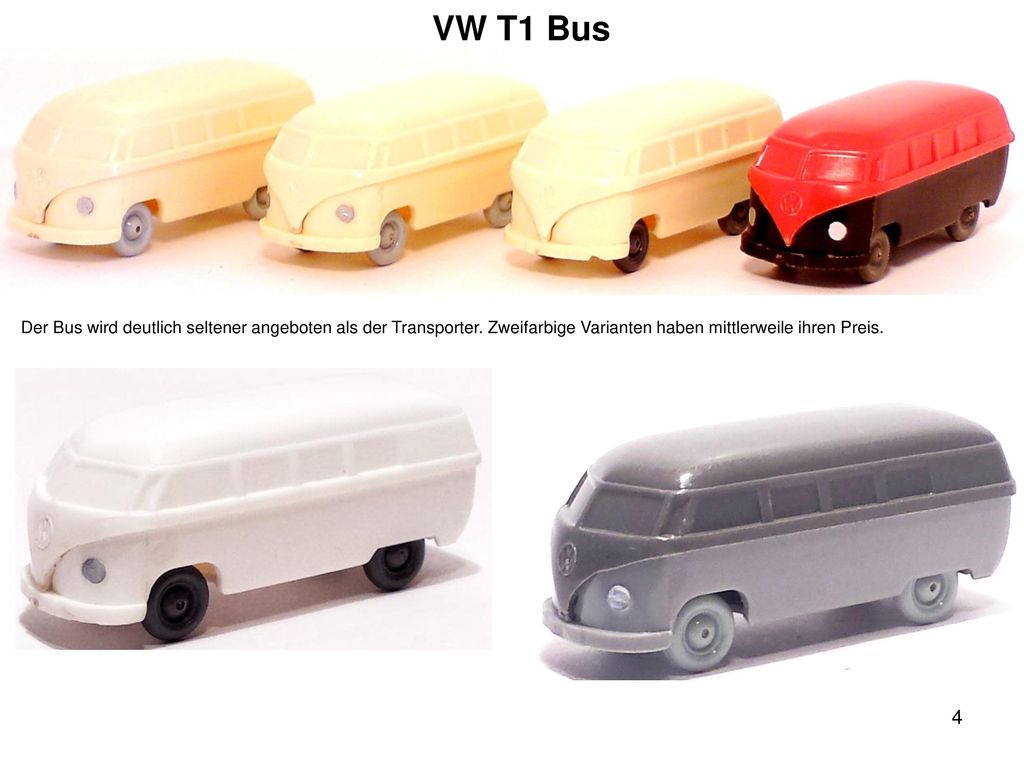 VW T1 Bus Der Bus wird deutlich seltener angeboten als der Transporter.
