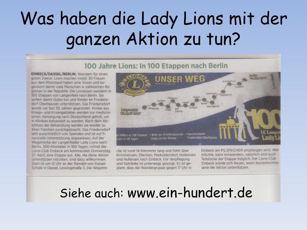 Was haben die Lady Lions mit der ganzen Aktion zu tun