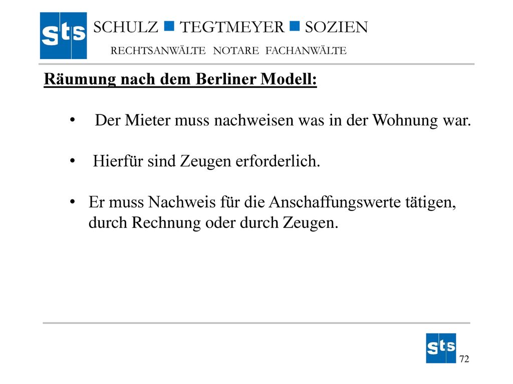 Räumung nach dem Berliner Modell: