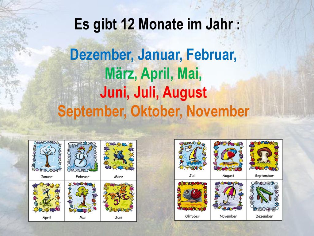 Jahreszeiten Und Monate