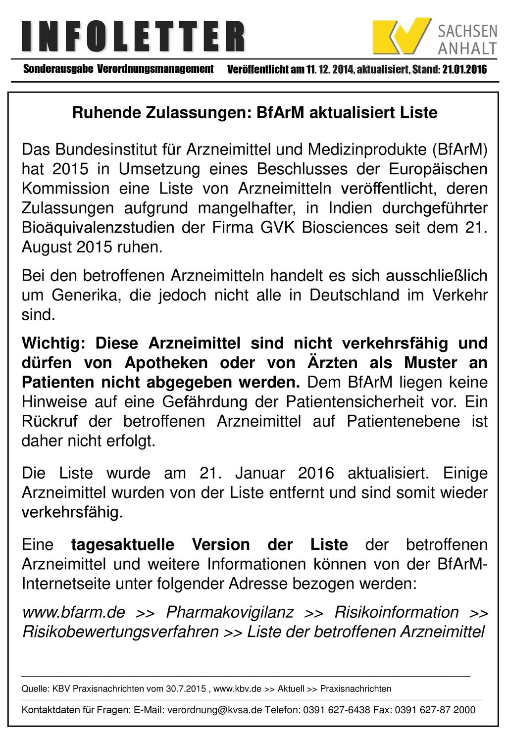 Ruhende Zulassungen: BfArM aktualisiert Liste