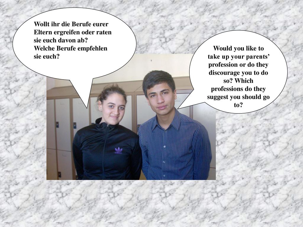 Wollt ihr die Berufe eurer Eltern ergreifen oder raten sie euch davon ab