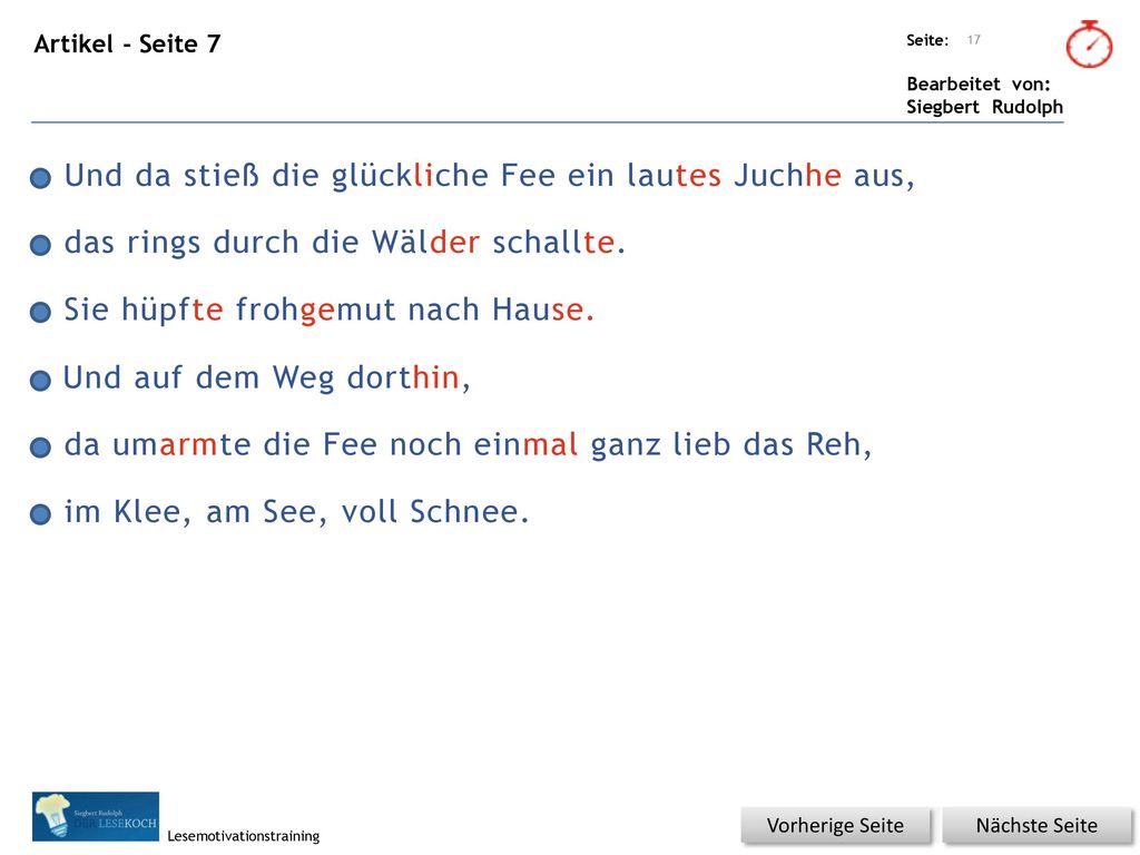 Und da stieß die glückliche Fee ein lautes Juchhe aus,