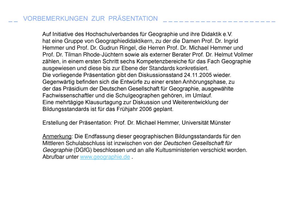 _ _ VORBEMERKUNGEN ZUR PRÄSENTATION _ _ _ _ _ _ _ _ _ _ _ _ _ _ _ _ _ _ _ _ _