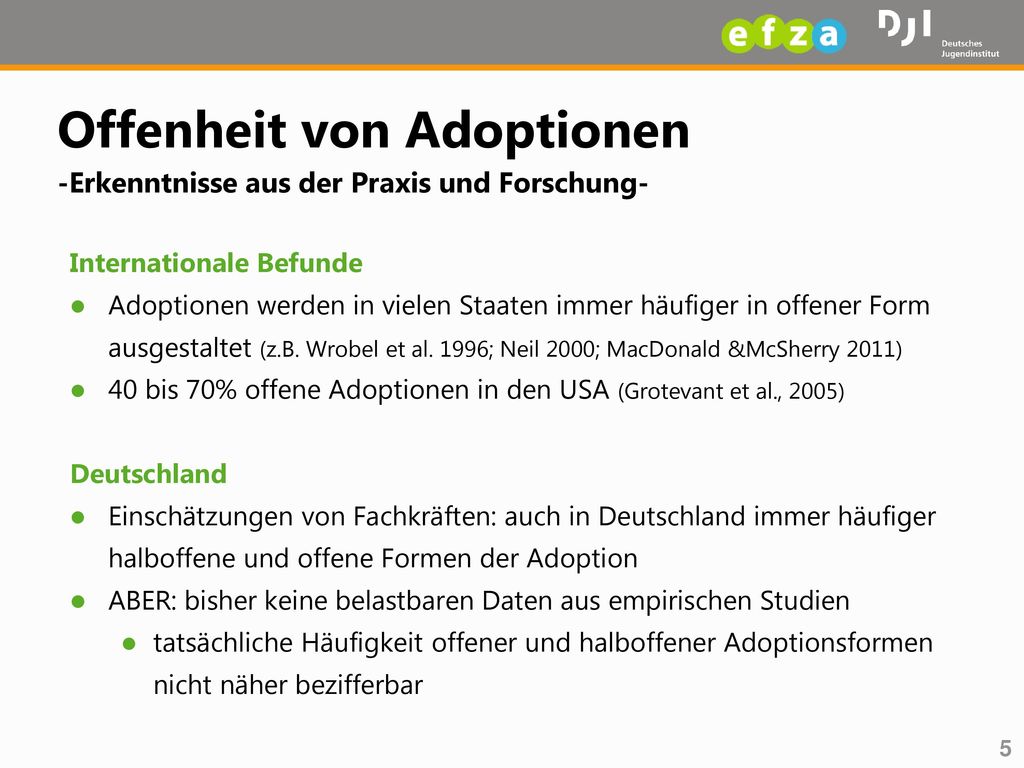 Offenheit von Adoptionen -Erkenntnisse aus der Praxis und Forschung-
